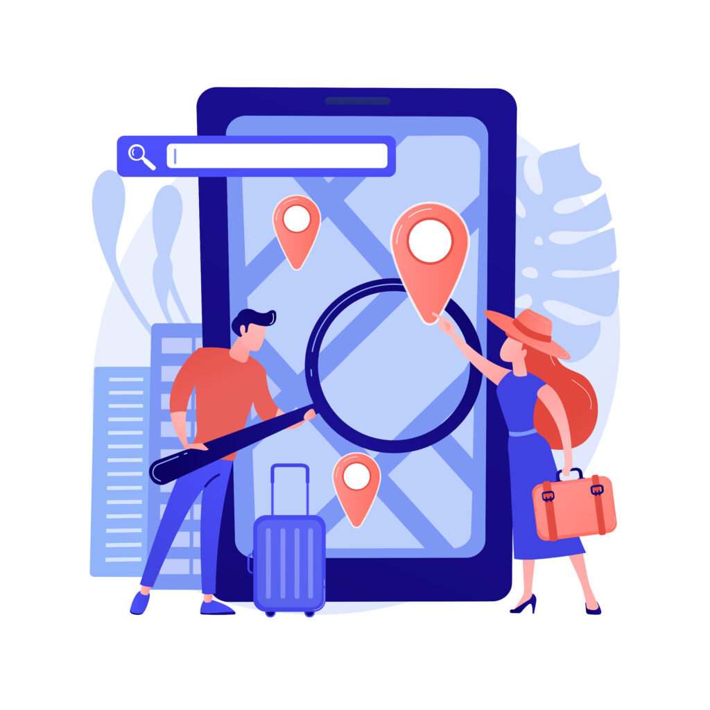 tour navigator abstract concept vector illustration.